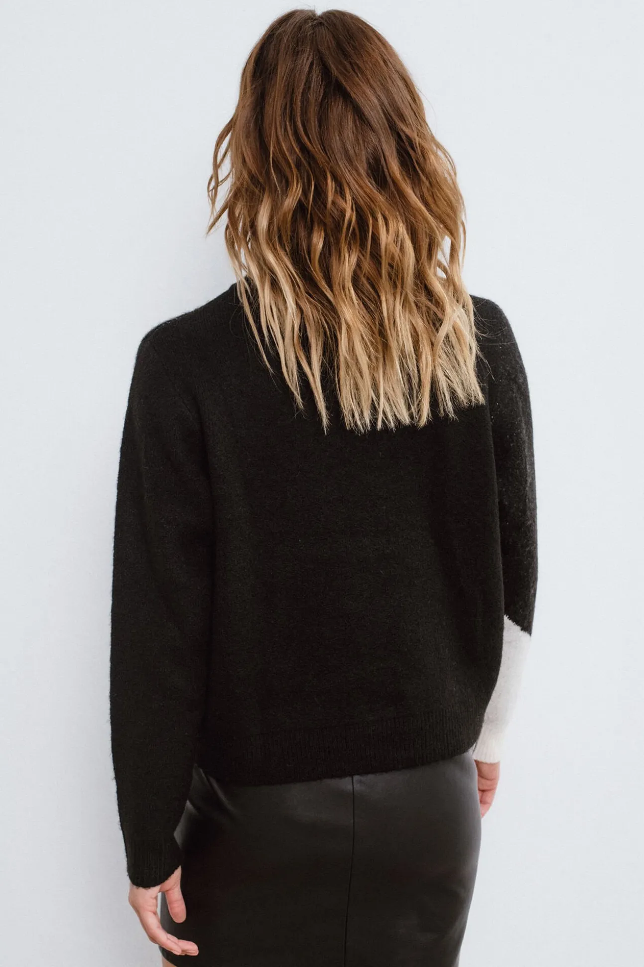 Camisola de malha cor block