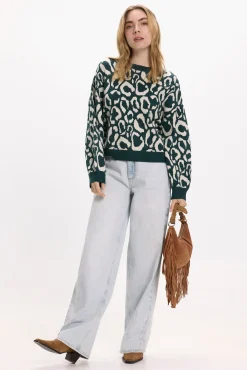 Camisola de malha de viscose estampado