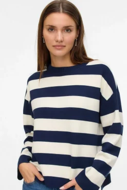 Camisola de malha fina com malha gola redonda