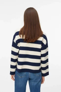 Camisola de malha fina com malha gola redonda
