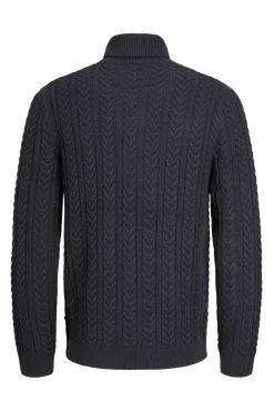 Camisola de malha gola em tricô trançado