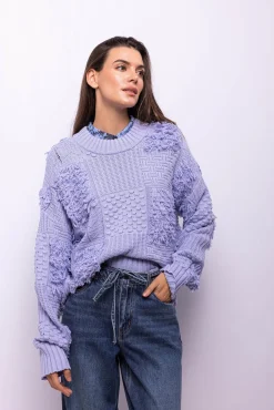 Camisola de malha patchwork