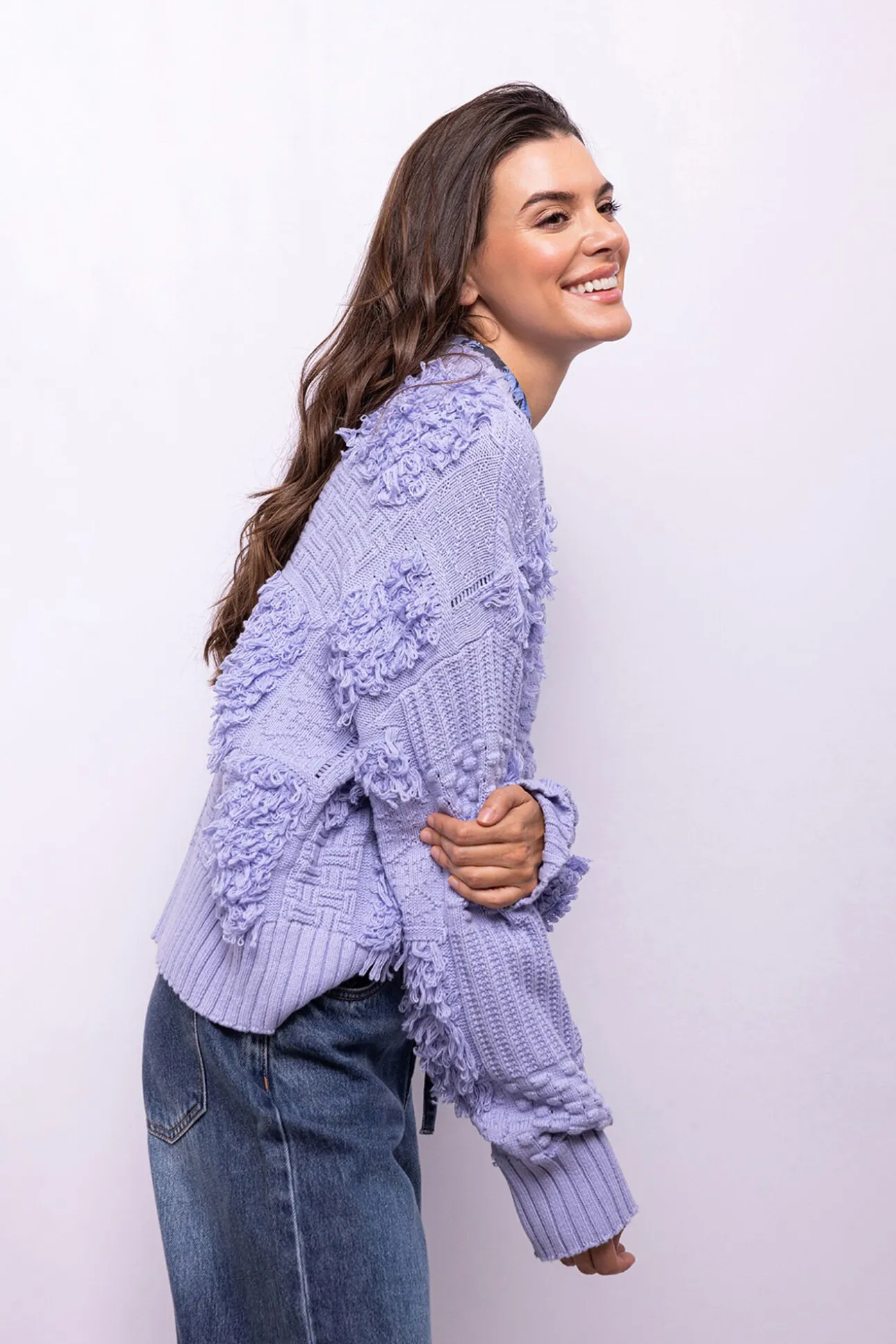 Camisola de malha patchwork