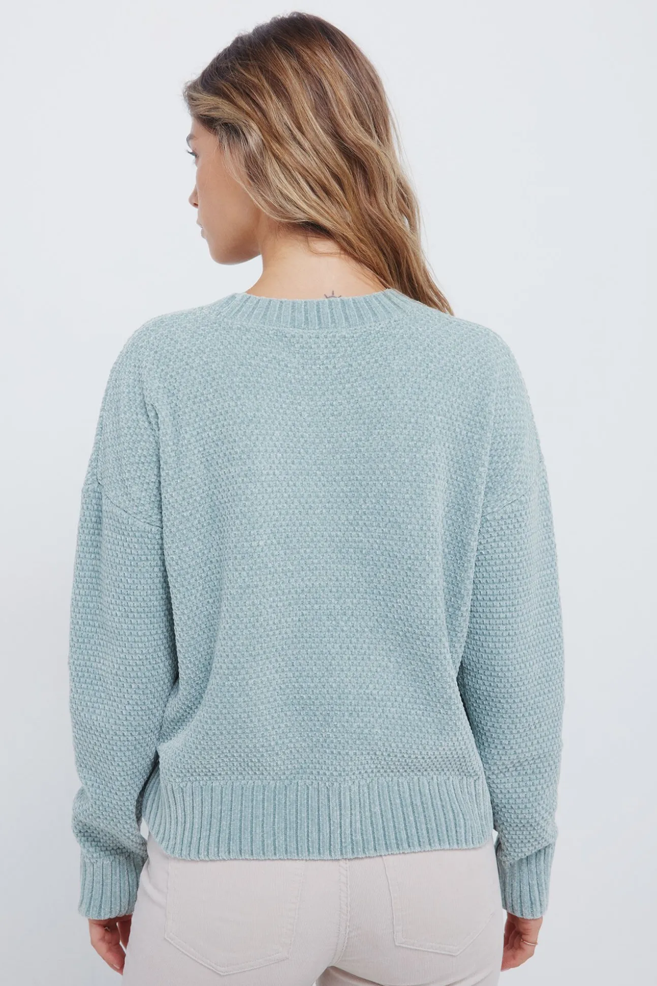 Camisola de malha trançada em chenille