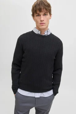Camisola de malha trançado