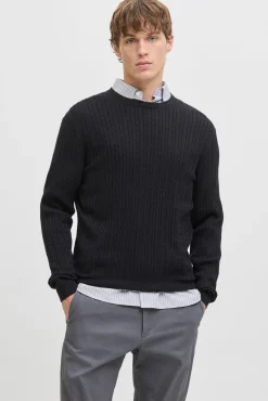 Camisola de malha trançado