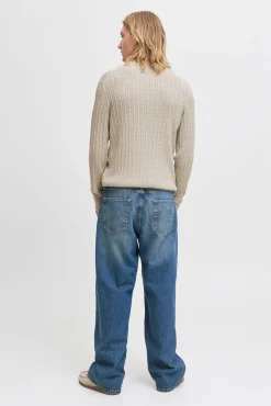 Camisola de malha trançado