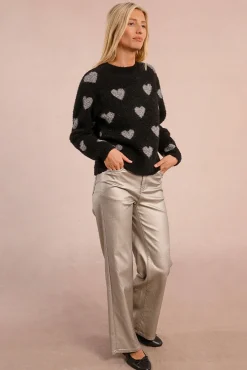 Camisola de manga comprida com detalhe de coração
