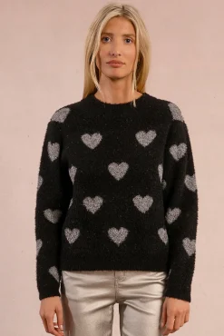 Camisola de manga comprida com detalhe de coração