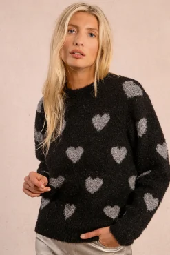 Camisola de manga comprida com detalhe de coração