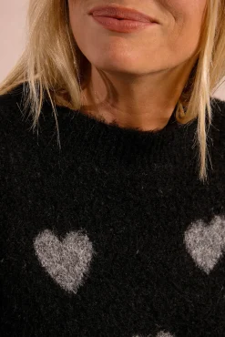 Camisola de manga comprida com detalhe de coração