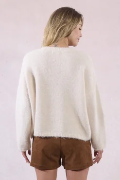 Camisola de manga comprida com detalhe de flor
