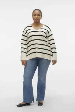 Camisola de manga comprida e gola em bico Curve