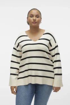 Camisola de manga comprida e gola em bico Curve