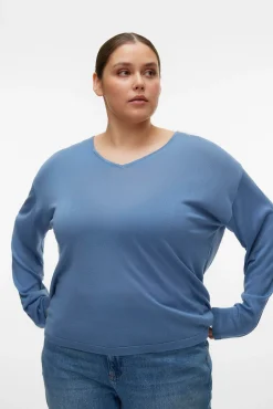 Camisola de manga comprida e gola em bico Curve