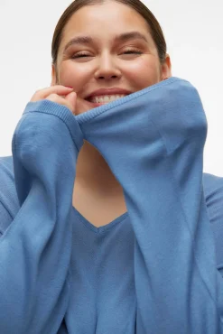 Camisola de manga comprida e gola em bico Curve