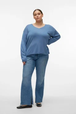 Camisola de manga comprida e gola em bico Curve
