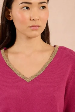 Camisola de manga comprida com detalhes dourados