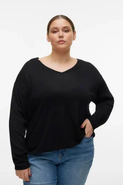 Camisola de manga comprida e gola em bico Curve