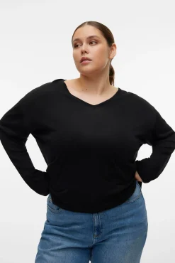 Camisola de manga comprida e gola em bico Curve