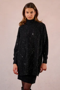 Camisola de manga comprida com miçangas brilhantes