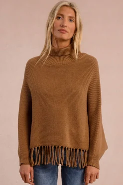 Camisola de manga comprida com detalhe de franjas