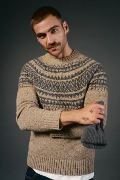 Camisola de Natal jacquard gola caixa