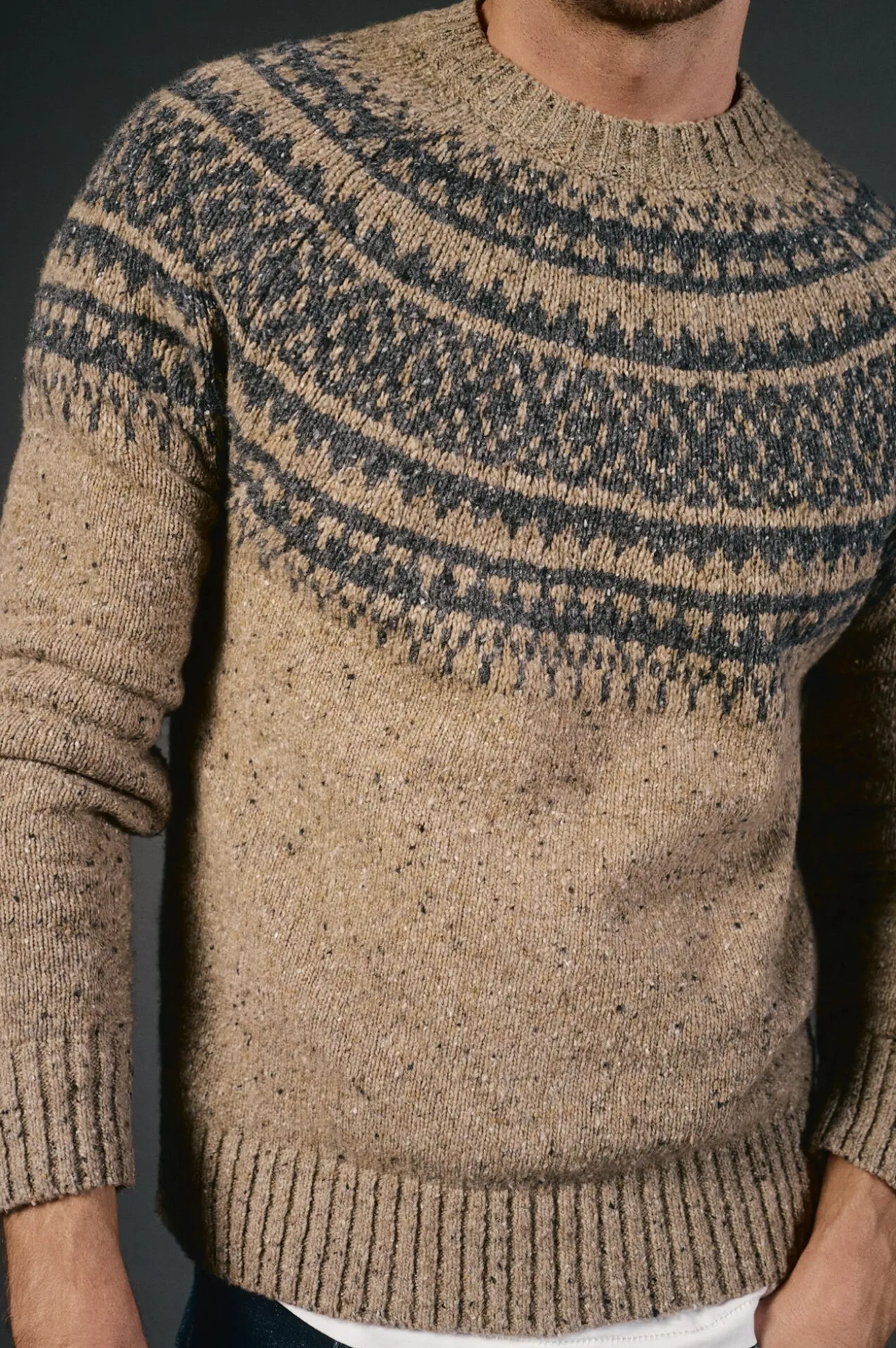 Camisola de Natal jacquard gola caixa