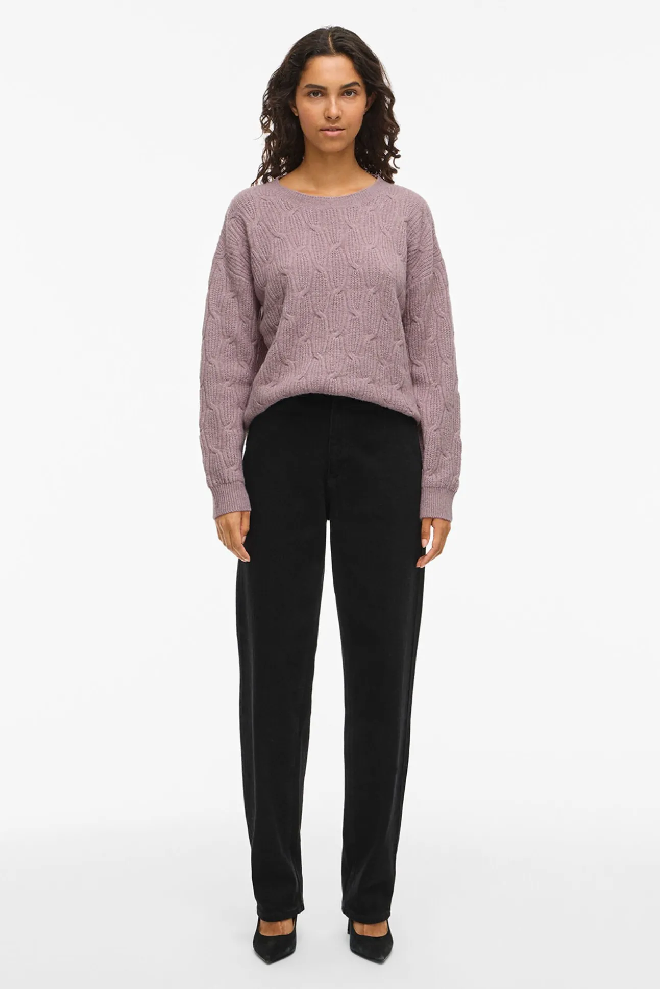 Camisola de oitos com gola redonda