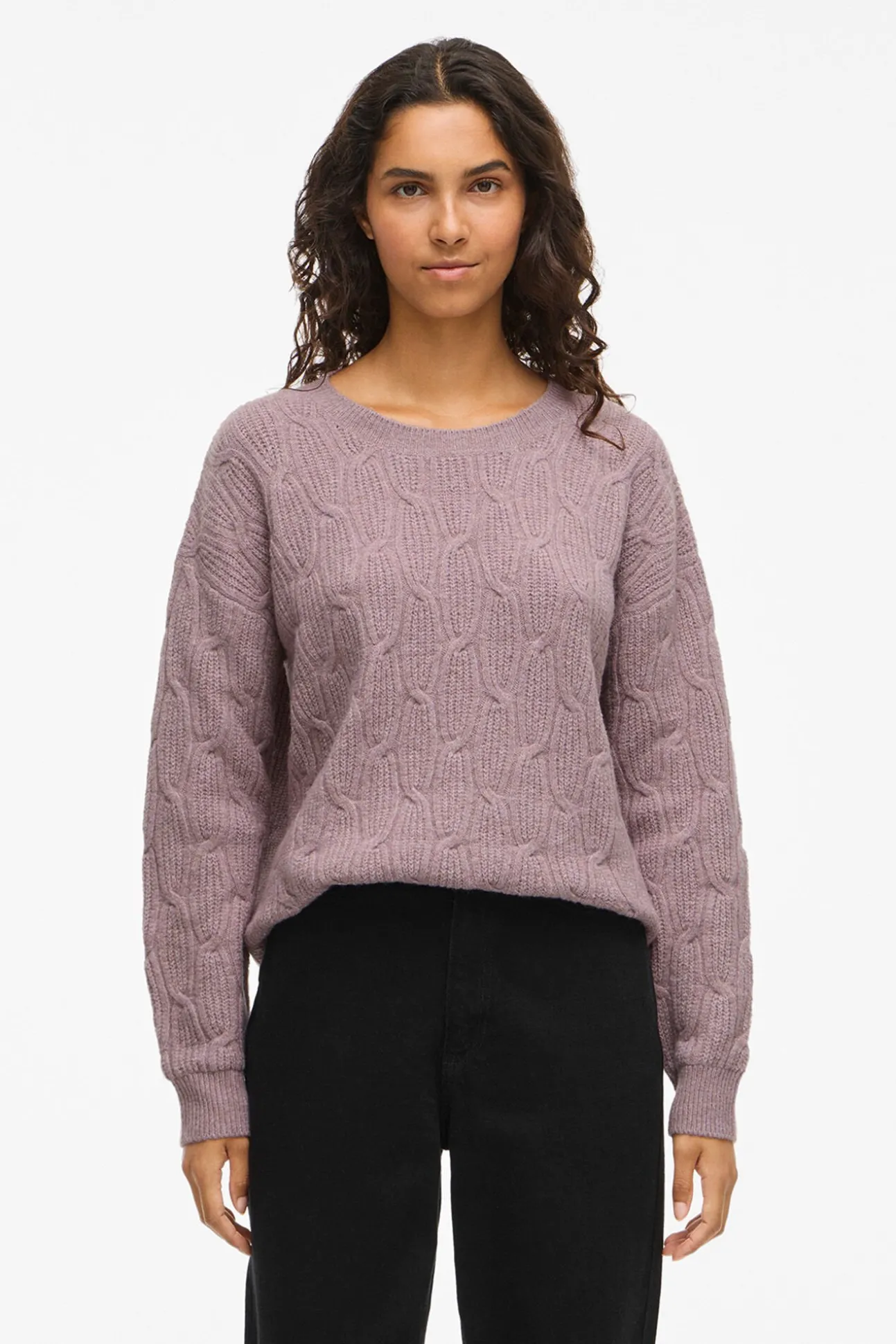 Camisola de oitos com gola redonda