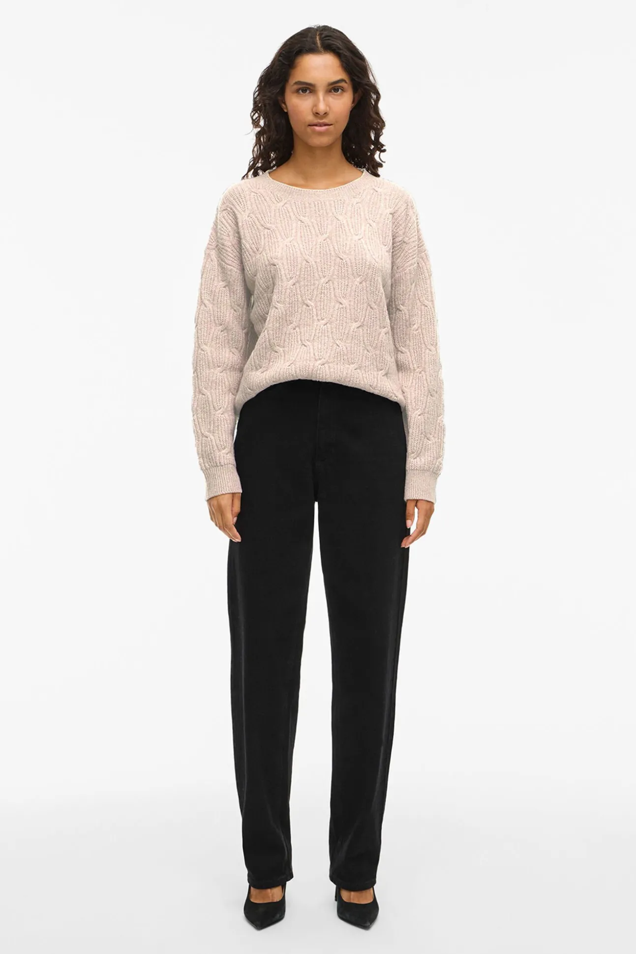 Camisola de oitos com gola redonda