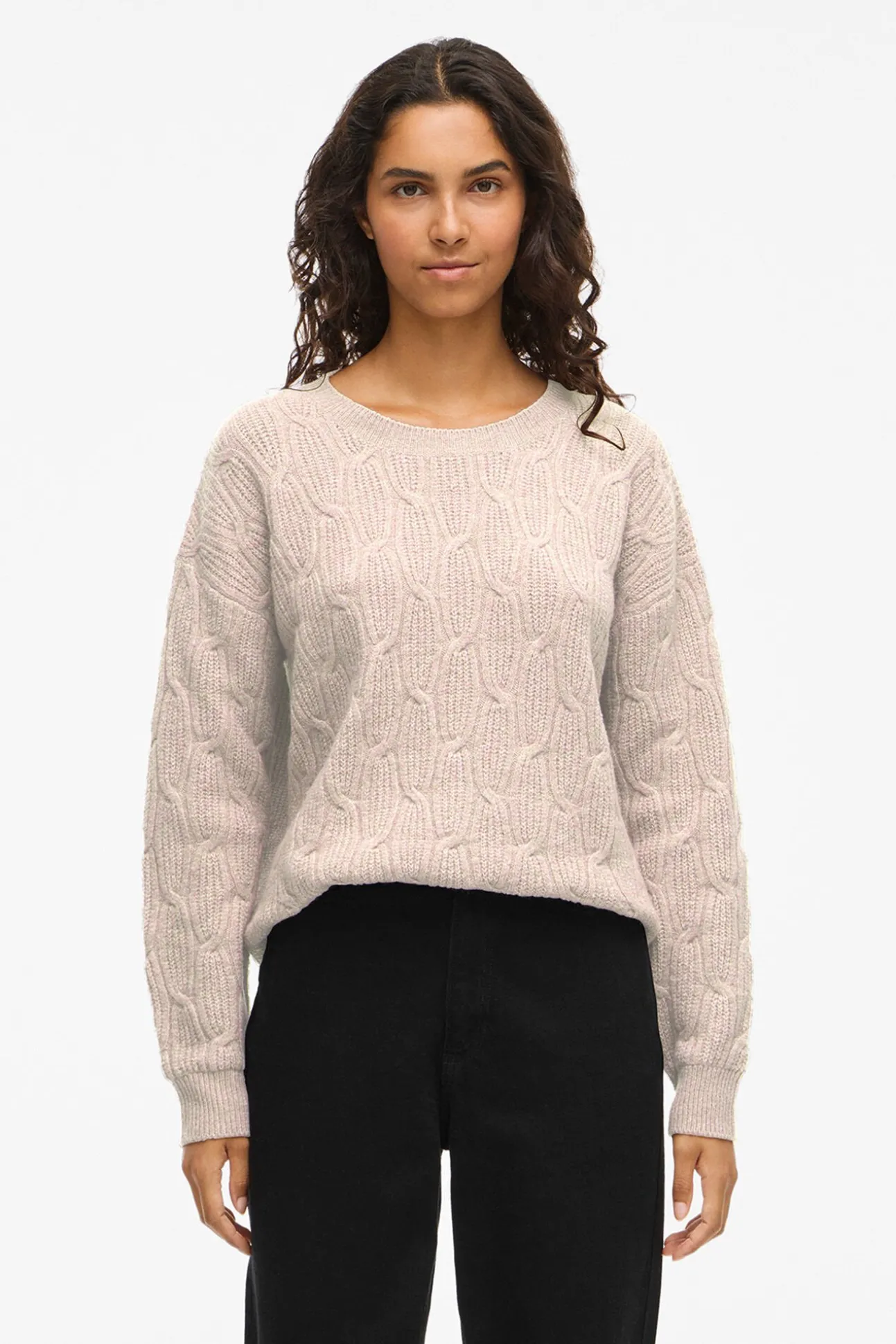 Camisola de oitos com gola redonda