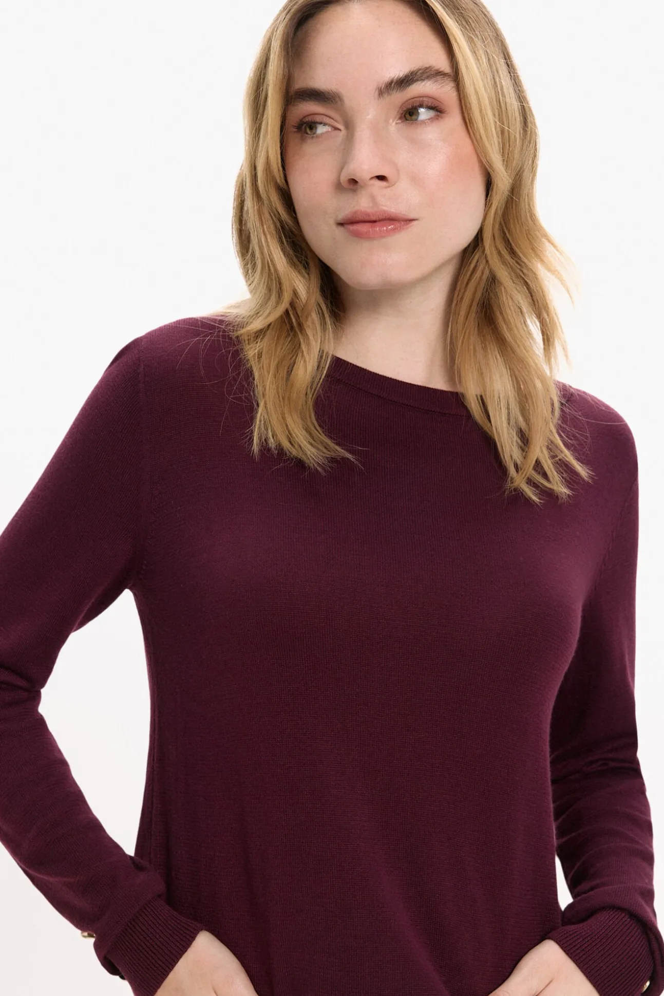 Camisola de viscose com botões nos punhos