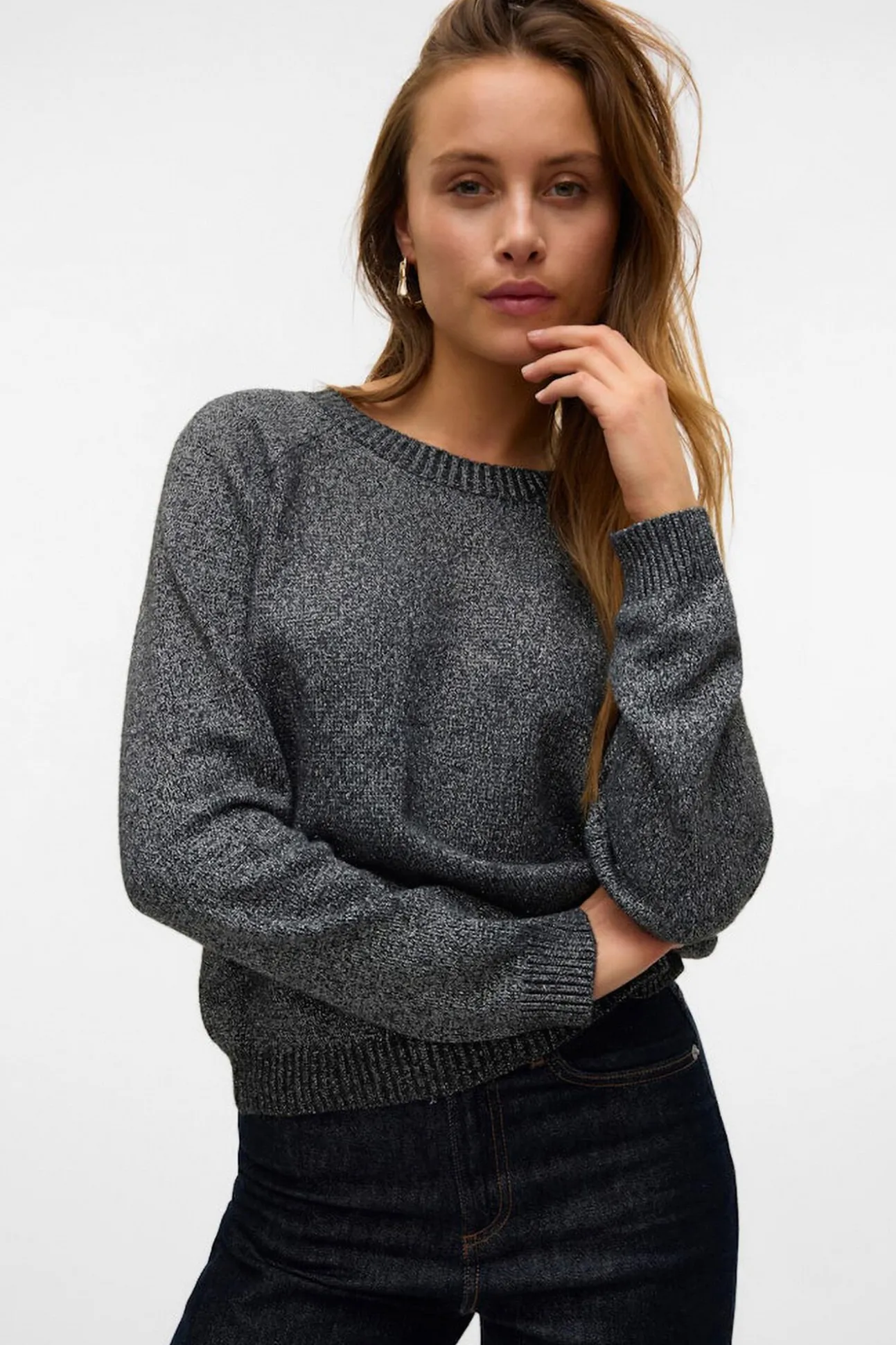 Camisola feminino de malha com lurex