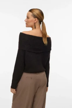 Camisola feminino de malha macia de malha manga