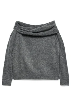 Camisola feminino de malha macia de malha manga