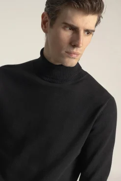 Camisola gola alta algodão