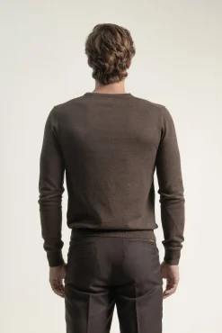 Camisola gola em bico algodão