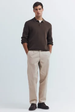 Camisola gola polo com botões