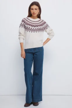 Camisola jacquard com bordas