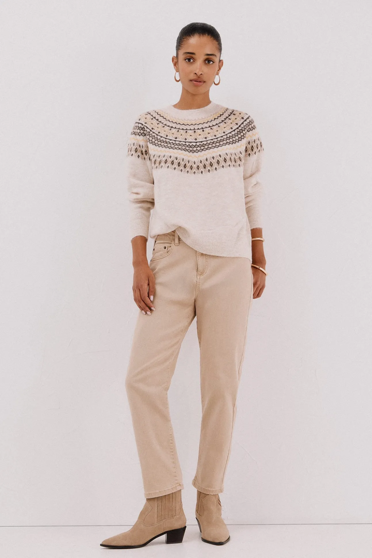 Camisola jacquard posicional