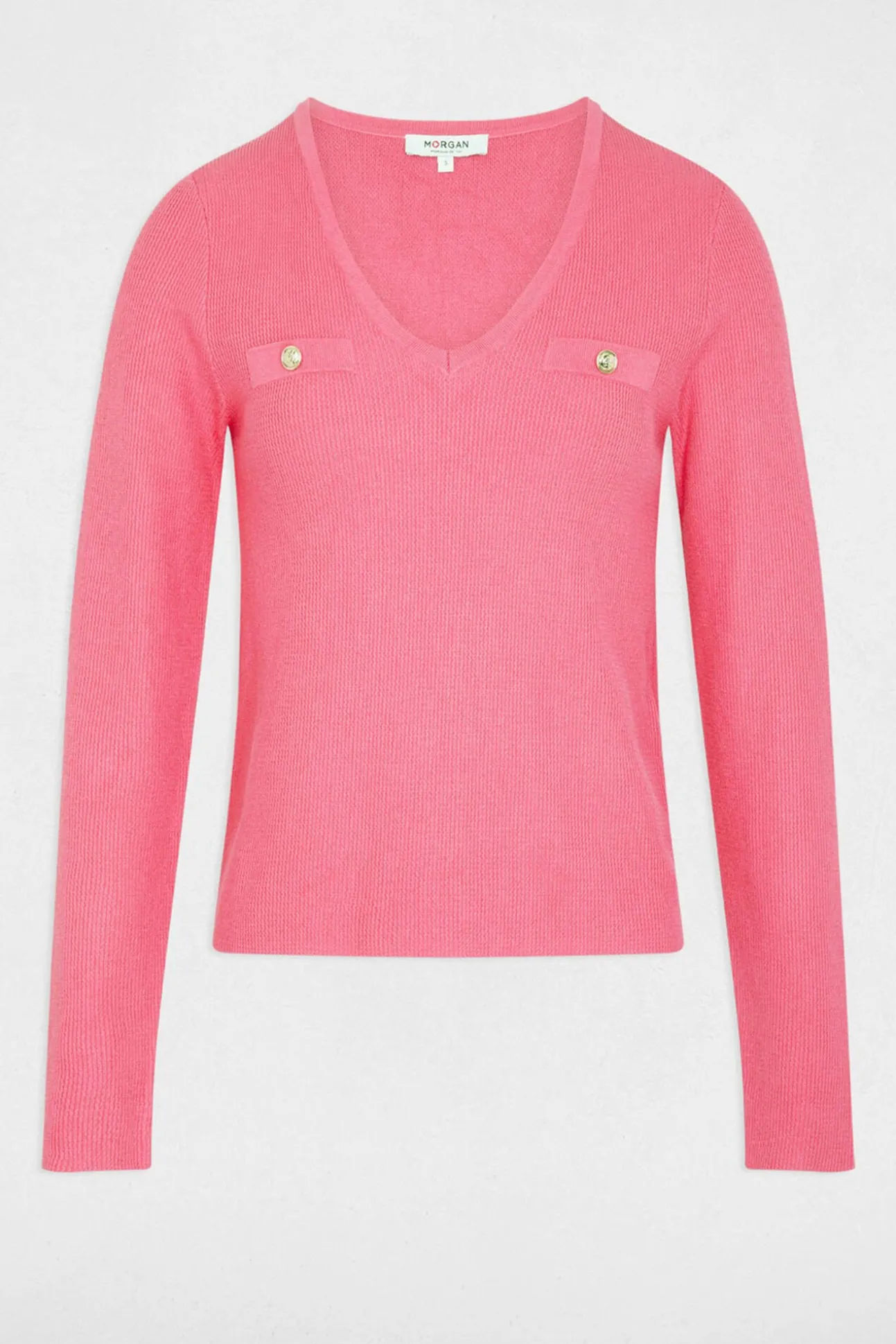 Camisola justo com gola em V