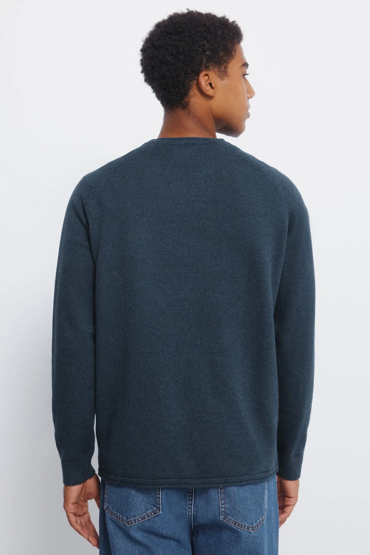 Camisola liso de gola alta