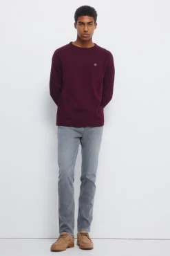 Camisola liso de gola alta