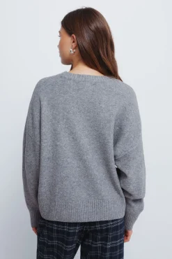Camisola liso de gola redonda