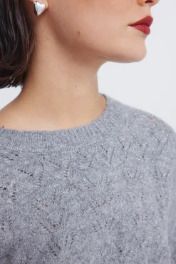 Camisola lurex pointelle