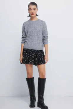 Camisola lurex pointelle