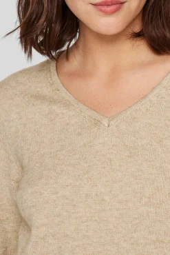 Camisola malha gola em bico