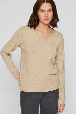 Camisola malha gola em bico