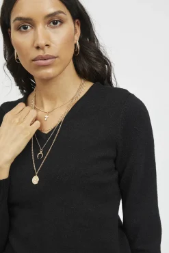 Camisola malha gola em bico